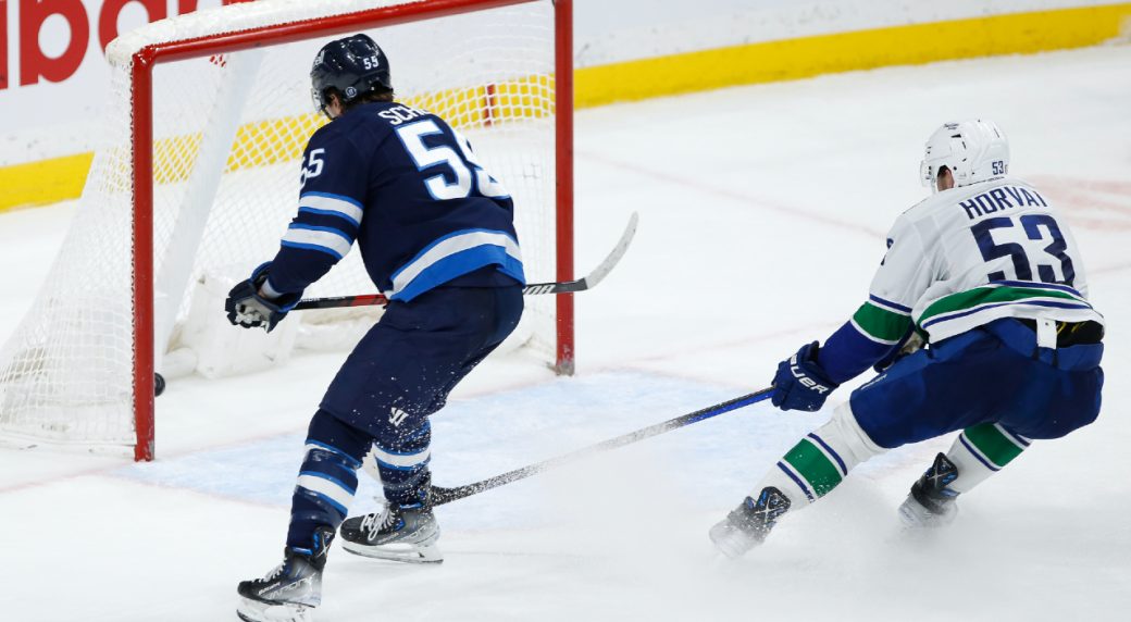 Scheifele’s hat trick helps Jets snap three-game skid with victory over Canucks
