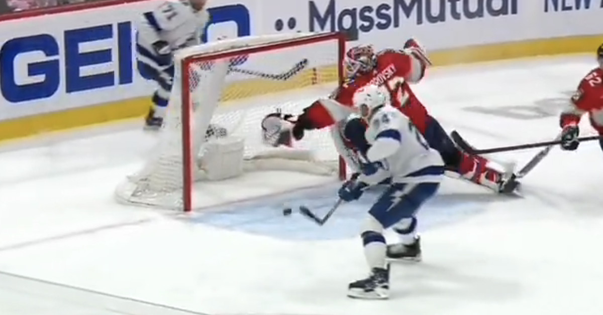 Sergei Bobrovsky pulled off one of the most absurd saves you’ll ever see